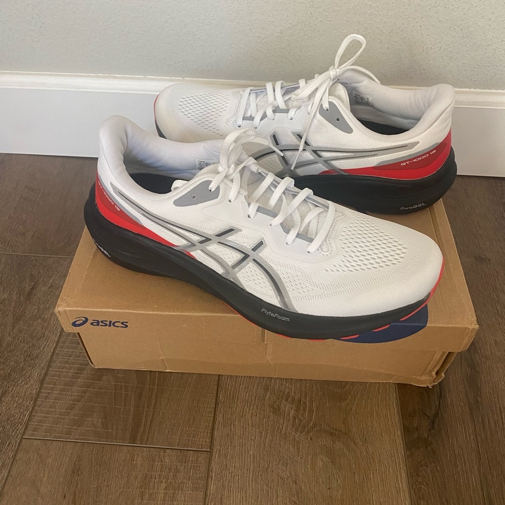 ASICS GT 1000 13 White/Black/Red Men's 12